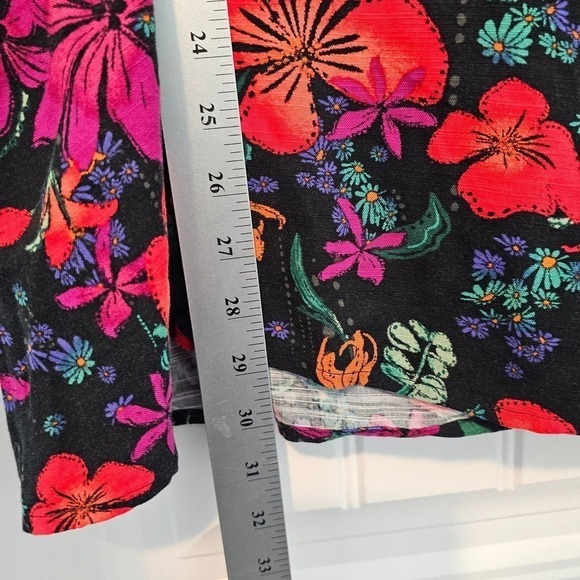 Ava & Vivi Sleeveless Blouse Womens 4X Floral Cinched Top V-Neck Tropical - Picture 8 of 10